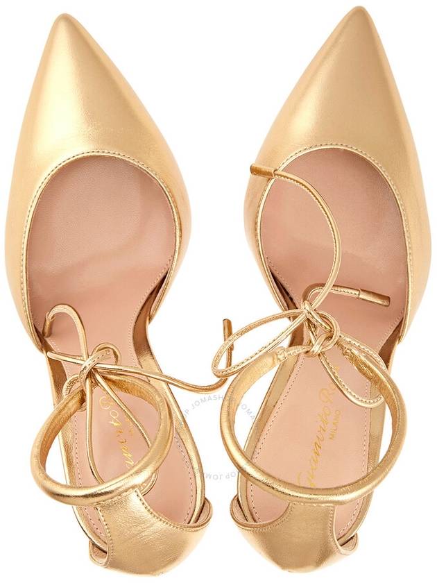 Gianvito Rossi Ladies Gold Nappa Silk Heels, Brand Size 35 (US Size 5) - GIANVITO ROSSI - BALAAN 3