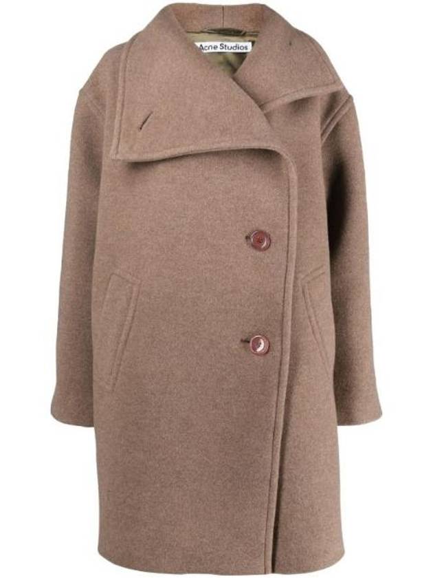 Funnel Neck Breasted Single Coat Light Brown - ACNE STUDIOS - BALAAN 1