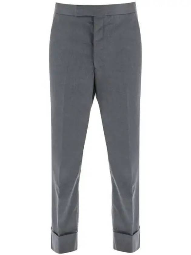 Typewriter Classic Backstrap Straight Pants Grey - THOM BROWNE - BALAAN 2