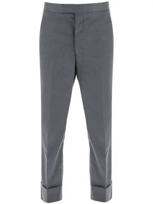 Typewriter Classic Backstrap Straight Pants Grey - THOM BROWNE - BALAAN 2