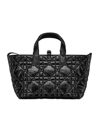 Toujours Cannage Medium Calfskin Tote Bag Black - DIOR - BALAAN 1