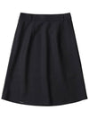 Monochrome Casual Midi A-Line Skirt Black - ZIZEMUSEUM - BALAAN 2