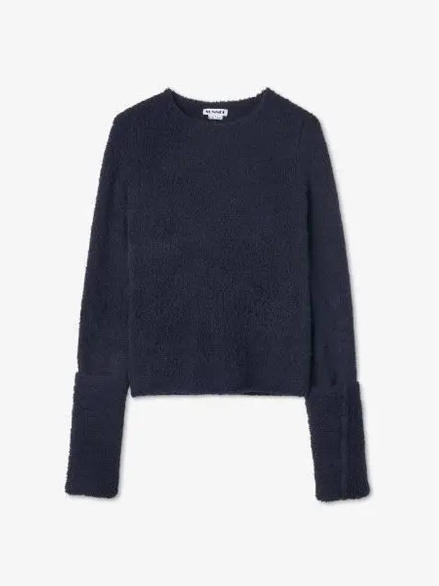 Fluffy wool blend knit navy MRTWWTOP036KNT0190098 - SUNNEI - BALAAN 1