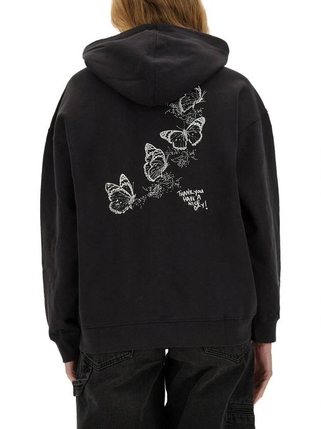 graphic print hooded top phantom - GANNI - BALAAN 4