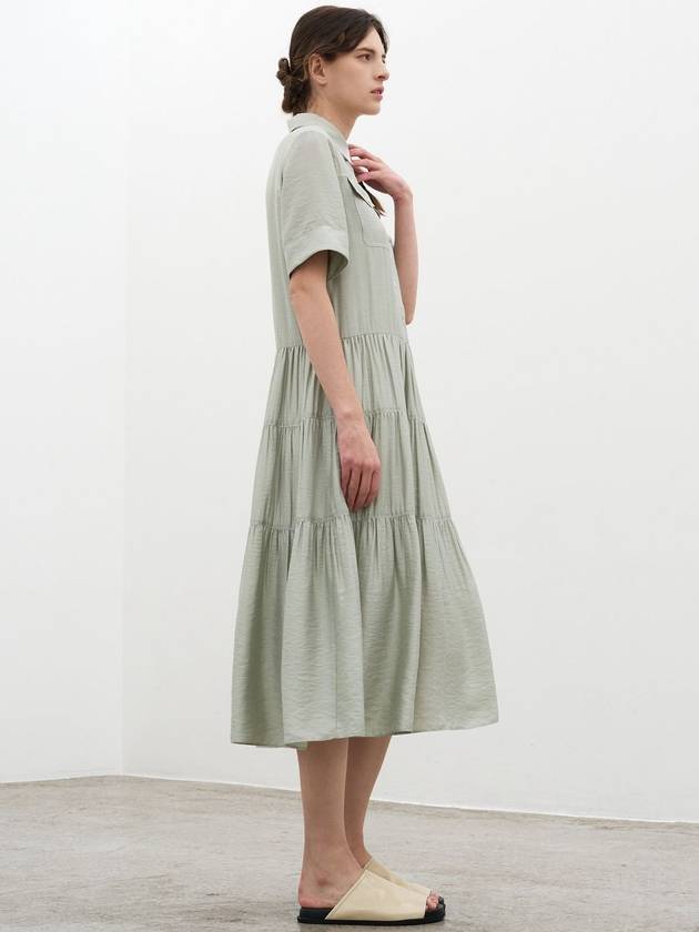 Tiered Shirring Dress_Mint - MITTE - 3