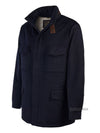 Traveller Cashmere Zip Up Jacket Navy - LORO PIANA - BALAAN 3