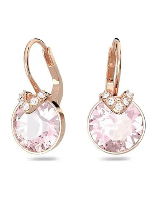 Bella V Round Drop Earrings Rose Gold - SWAROVSKI - BALAAN 2