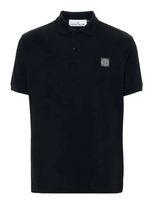 Compass Patch Short Sleeve Polo Shirt Navy - STONE ISLAND - BALAAN 2