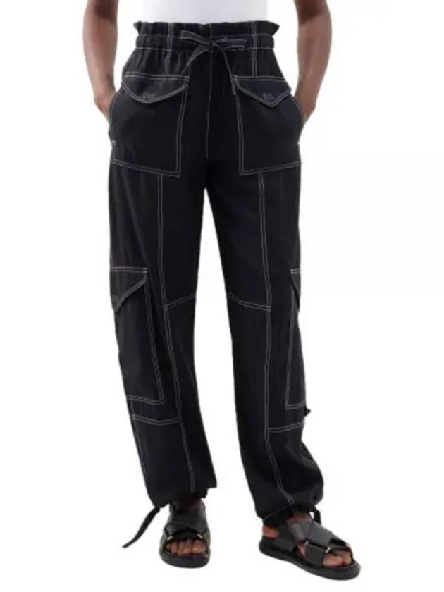 23 fw high waist cargo trousers F8069099 B0710439710 - GANNI - BALAAN.