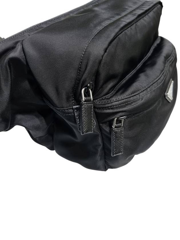 2VH038 Black Re Nylon Biker Bag Cross - PRADA - BALAAN 4