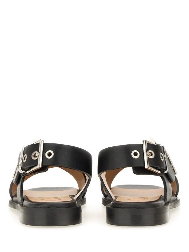 Cross Strap Buckle Sandals Black - GANNI - BALAAN 3