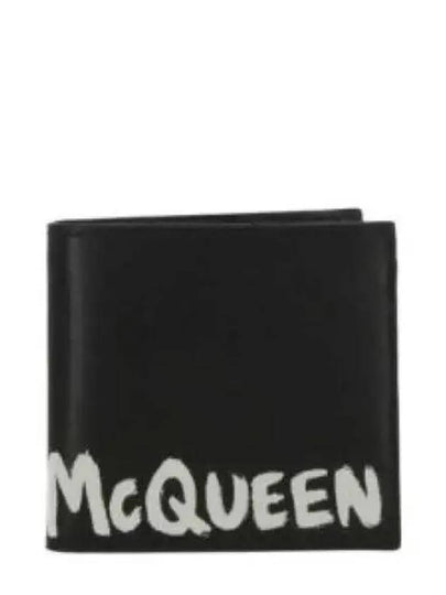 Graffiti Signature Logo Half Wallet Black - ALEXANDER MCQUEEN - BALAAN 2