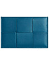 Intrecciato Lambskin Calfskin Card Wallet Deep Pacific - BOTTEGA VENETA - BALAAN 1