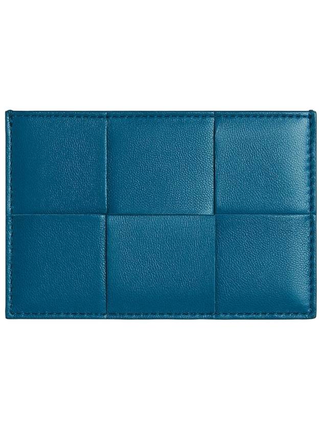 Intrecciato Lambskin Calfskin Card Wallet Deep Pacific - BOTTEGA VENETA - BALAAN 1