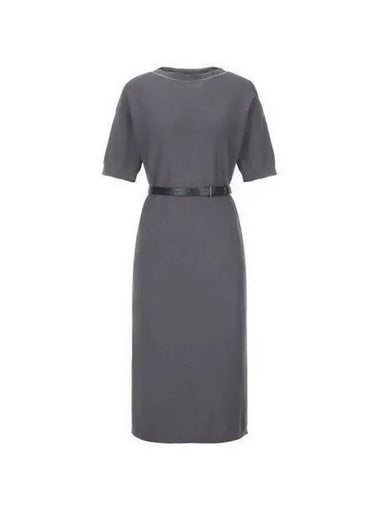 Belt midi dress charcoal ABD273W174 - FABIANA FILIPPI - BALAAN 1