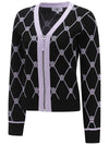 WOMEN MONOGRAM LOGO INTARSIA CARDIGAN - ANEWGOLF - BALAAN 2