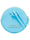 Metal Logo Round Strap Coin Purse Blue - JACQUEMUS - BALAAN.