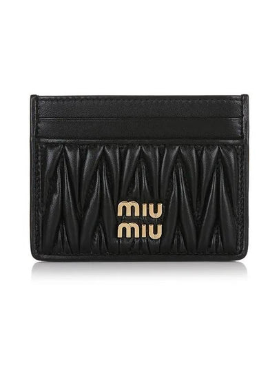 Matelasse Nappa Leather Card Wallet Black - MIU MIU - BALAAN 2