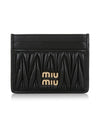 5MC076 AFPP F0002 Leather Nappa Matelasse Card Wallet - MIU MIU - BALAAN 1