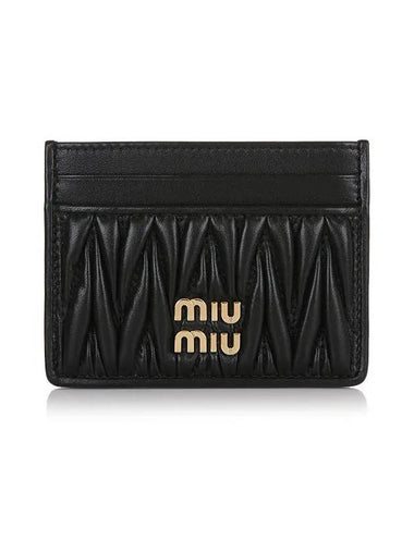 5MC076 AFPP F0002 Leather Nappa Matelasse Card Wallet - MIU MIU - BALAAN 1