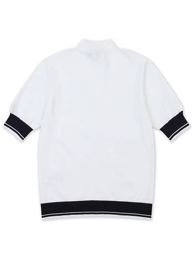 Golfwear High Neck Knit Short Sleeve T-Shirt White Black - ONOFF - BALAAN 3