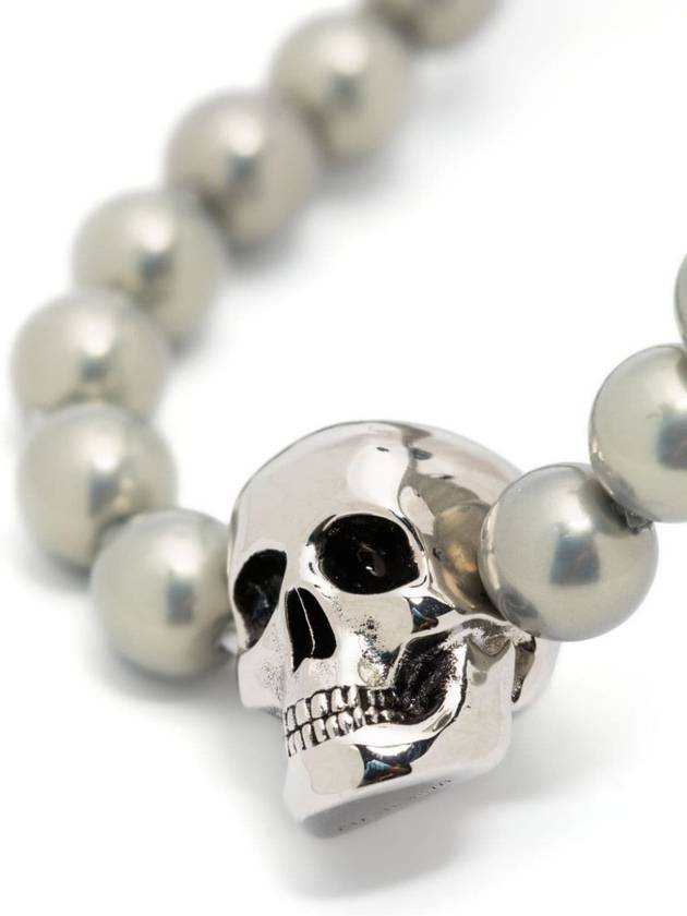 ALEXANDER MCQUEEN SKULL PEARL ELASTICATED BRACELET - ALEXANDER MCQUEEN - BALAAN 3