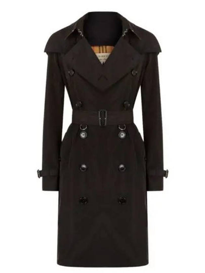 Detachable Hood Teffeta Kensington Trench Coat Black - BURBERRY - BALAAN 2