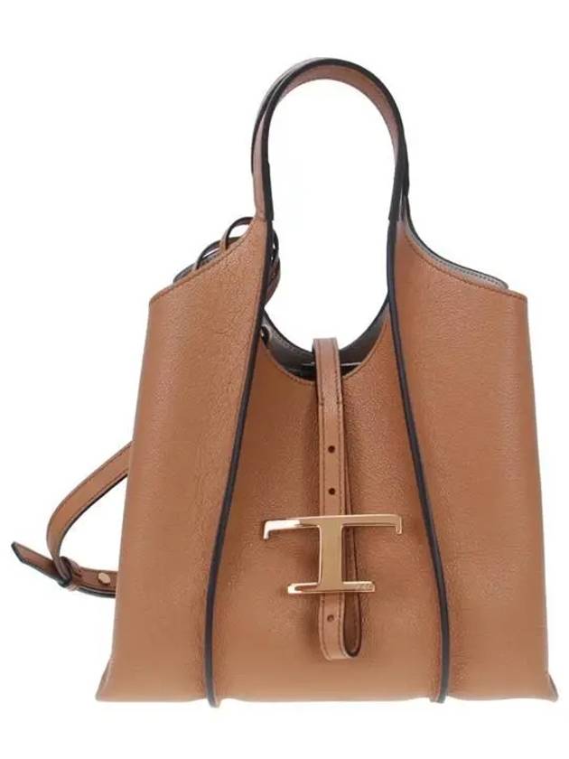 T Timeless Leather Shopping Mini Tote Bag Brown - TOD'S - BALAAN 2