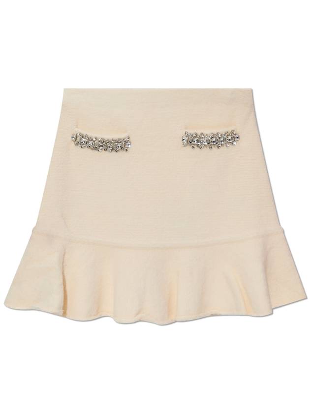 Self Portrait Short Skirt With Ruffle, Women's, Cream - SELF PORTRAIT - BALAAN 1