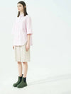 dyed striped short sleeve shirt light pink - VOYONN - BALAAN 3