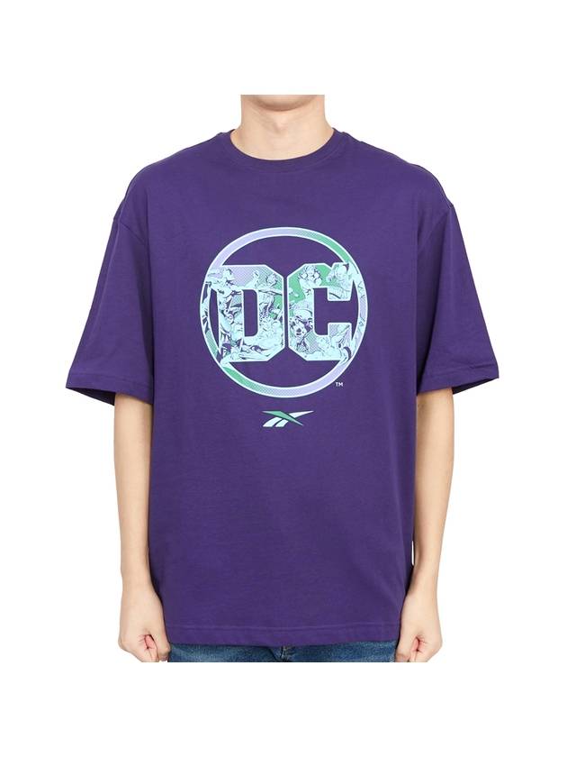 DC Logo Short Sleeve T-Shirt Purple - REEBOK - BALAAN 1