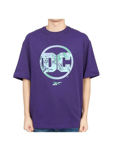 DC Logo Short Sleeve T-Shirt Purple - REEBOK - BALAAN 1