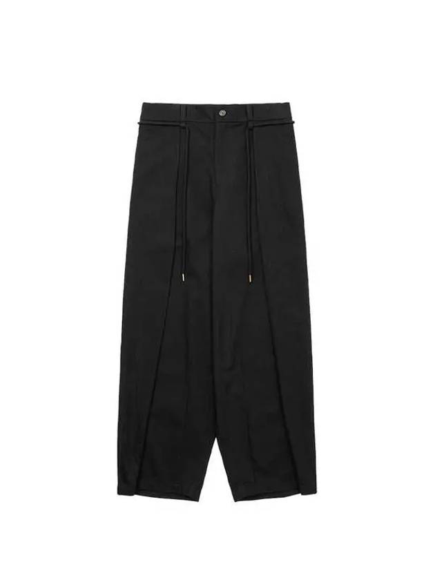 One Tuck Oversized Cotton Pants BLACK - AJOBYAJO - BALAAN 1