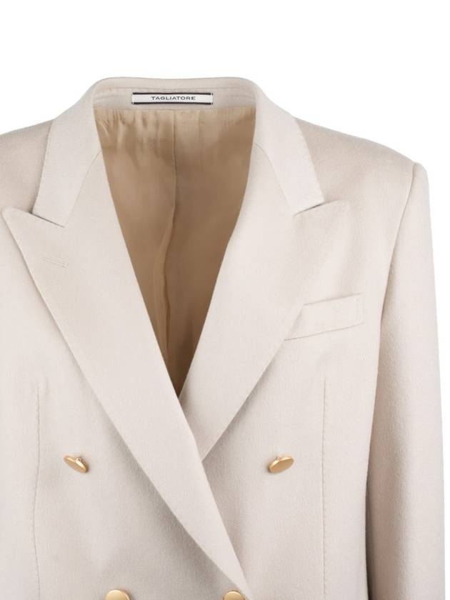 Tagliatore Natural Double-Breasted Cashmere Jacket - TAGLIATORE - BALAAN 3