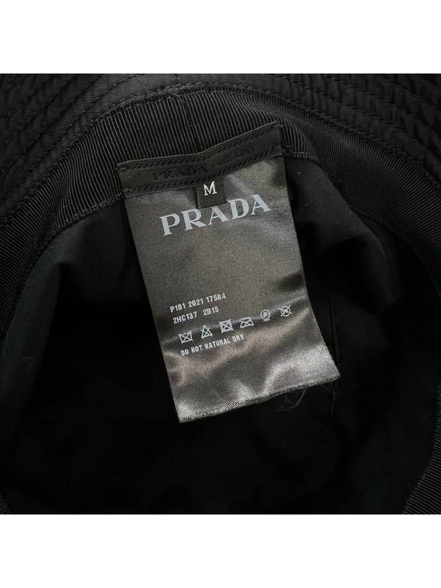 Triangle logo nylon bucket hat black size M - PRADA - BALAAN 7