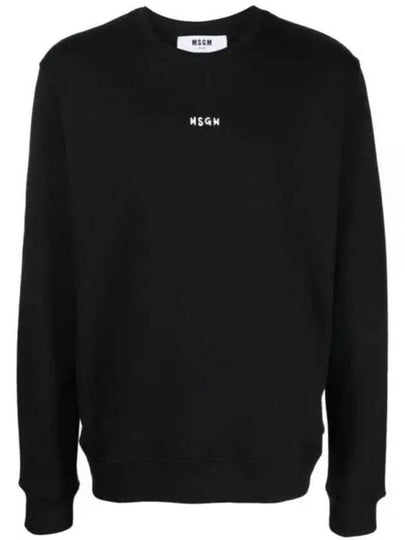 Brushed Micro Logo Cotton Sweatshirt Black - MSGM - BALAAN 2