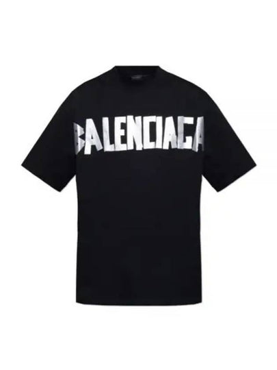 Tape Type Short Sleeve T-Shirt Black - BALENCIAGA - BALAAN 2