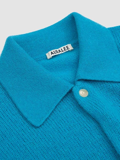 SHETLAND WOOL CASHMERE KNIT CARDIGAN (A23AC01SC TURQUOISE BLUE) - AURALEE - BALAAN 2