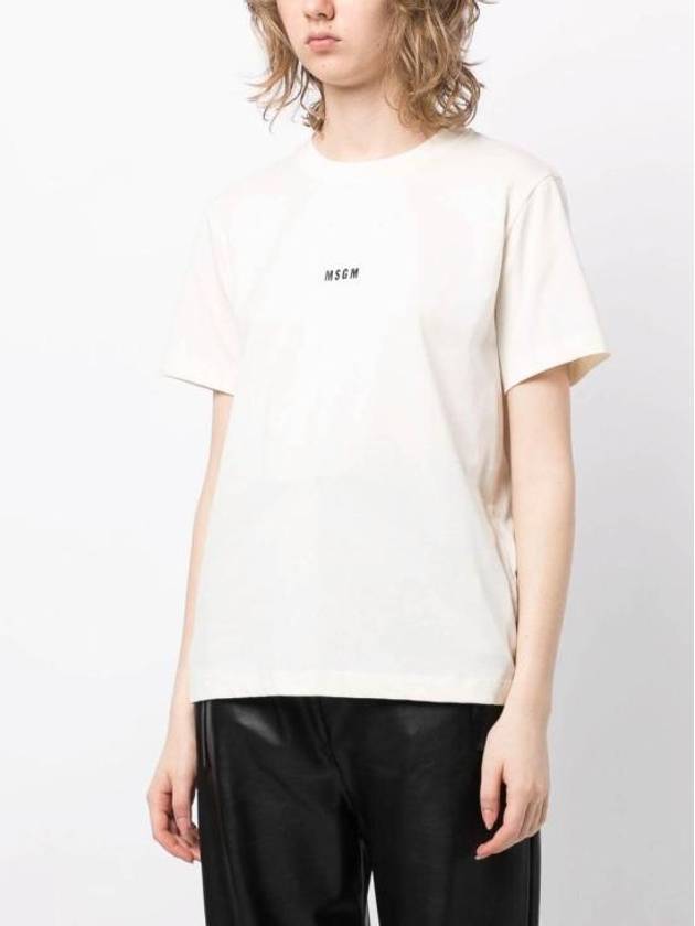 Micro Logo Short Sleeve T-Shirt Ivory - MSGM - BALAAN 5