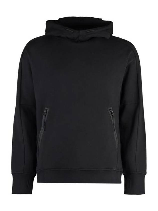 Diagonal Raised Fleece Goggle Hoodie Black - CP COMPANY - BALAAN 2