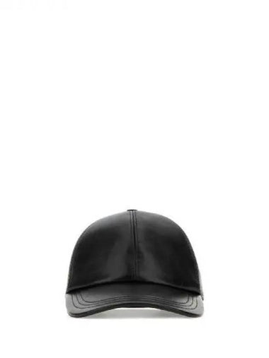 Triangular logo leather ball cap 271931 - PRADA - BALAAN 1