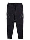 Diagonal Raised Fleece Zipped Track Pants Black - CP COMPANY - BALAAN 3