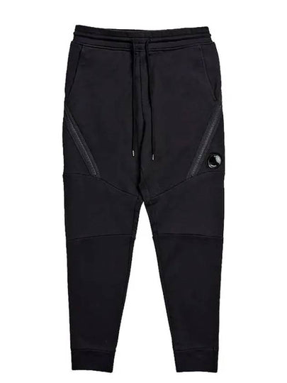 Diagonal Raised Fleece Zipped Track Pants Black - CP COMPANY - BALAAN 2