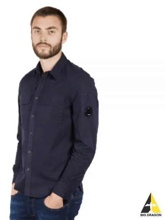 Men's Gabardine Long Sleeve Shirt Navy - CP COMPANY - BALAAN 2