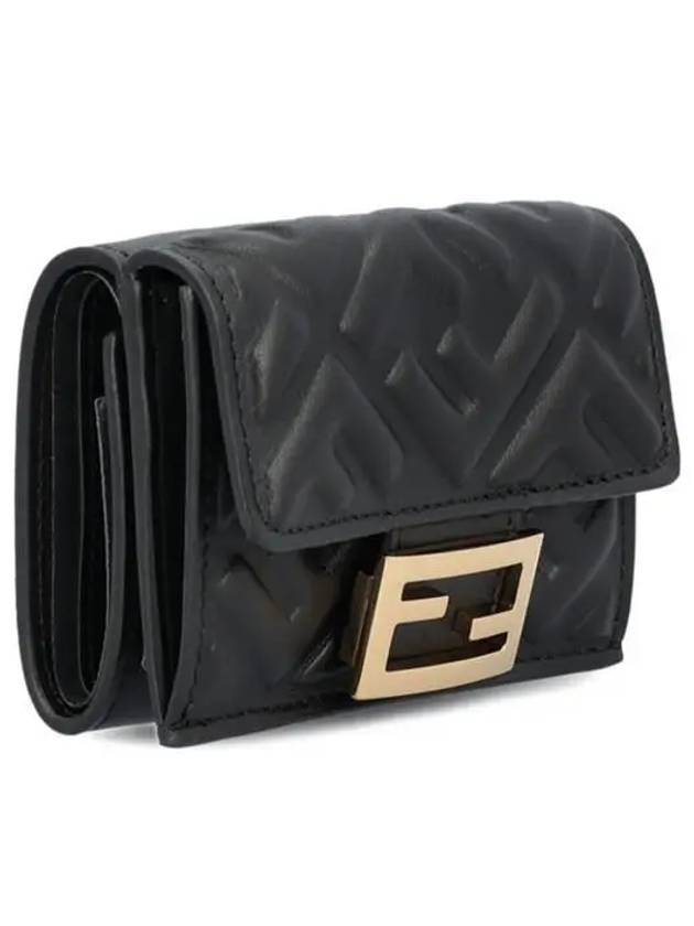 FF Baguette Flap Card Half Wallet Black - FENDI - BALAAN 5