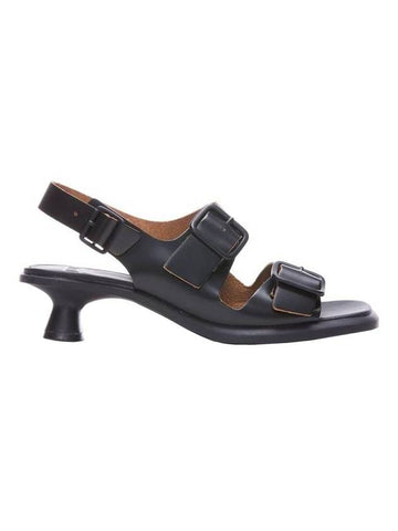 Women's Dina Leather Sandal Heels Black - CAMPER - BALAAN 1