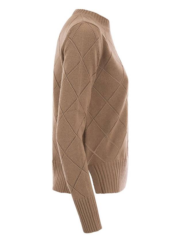 Brunate Wool Cashmere Knit Top Camel - MAX MARA - BALAAN 3