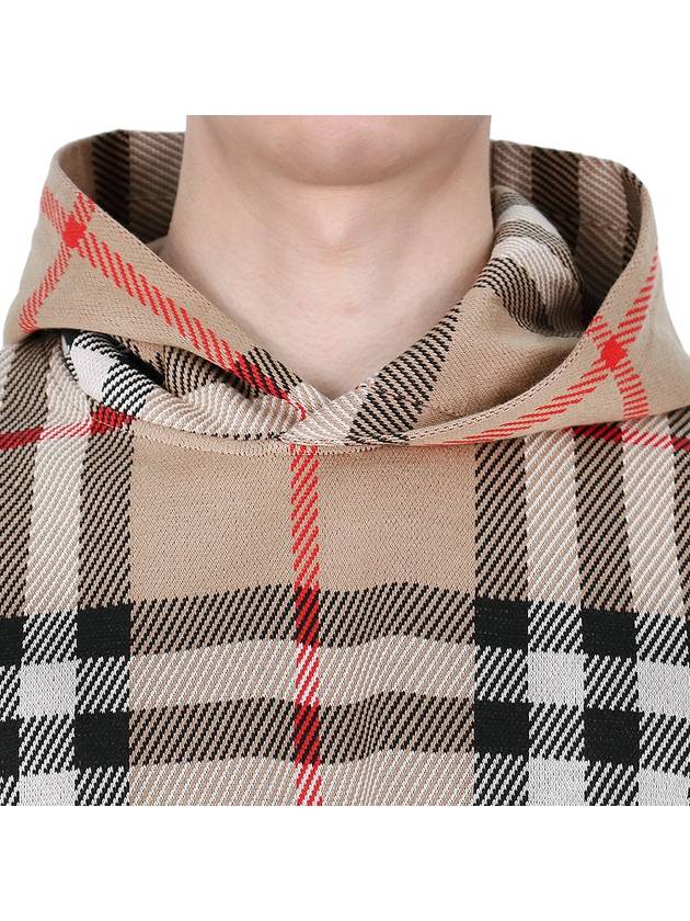 Check Cotton Jacquard Hoodie Beige - BURBERRY - BALAAN 6