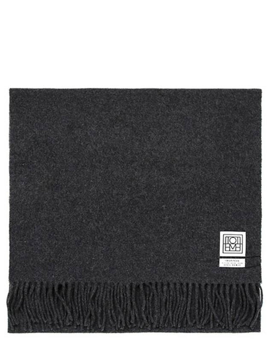 Classic Wool Muffler Dark Grey Melange - TOTEME - BALAAN 2