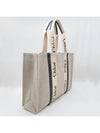 Woody Large Canvas Calfskin Tote Bag White Blue - CHLOE - BALAAN 4